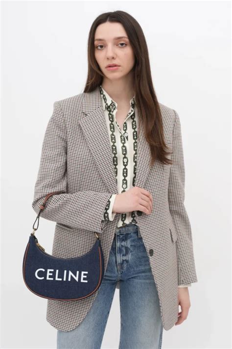 celine clasp white|celine denim ava bag.